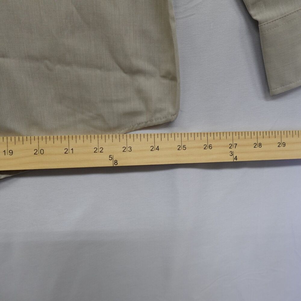 Antigua Womens Tan Shirt XL Long Sleeve Collard Button Front Fitted Top Blouse - Picture 11 of 16